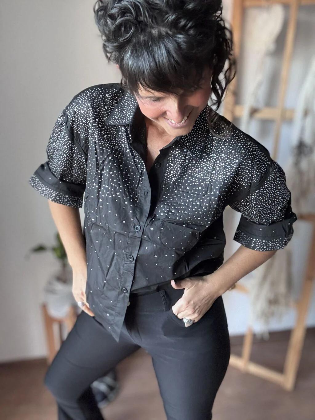 Camisa Negra Brillos