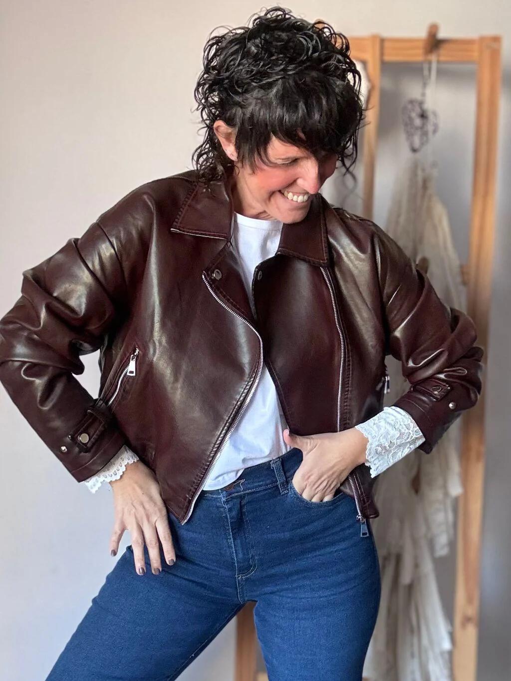 Chaqueta Ecocuero Chocolate bombers